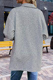 Turndown Collar Button Up Coat With Pockets