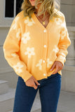 Flower V Neck Button Cardigan