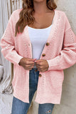 Front Open Button V Neck Knitting Cardigan