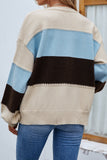 Color Block Open Front Button Sweater Cardigans