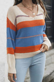 Winter Outfits Colorblock Knitting Pullover Sweater