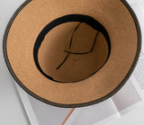 Paziye Straw Bowler Hat Leopard Print Band