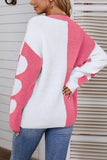 Color Block Heart Knit Sweaters