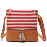 Paziye Striped Fringed Shoulder Crossbody Bag