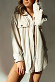 Turn Down Collar Single-breasted Wollen Coat