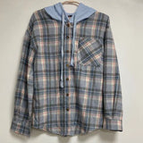 Plaid Hoodies Shacket Shirt Jacket Women