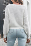 Crisscross V Neck Winter Outfits  Long Sleeve Sweater