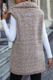 Front Open Button Up Fleece Vest Coat