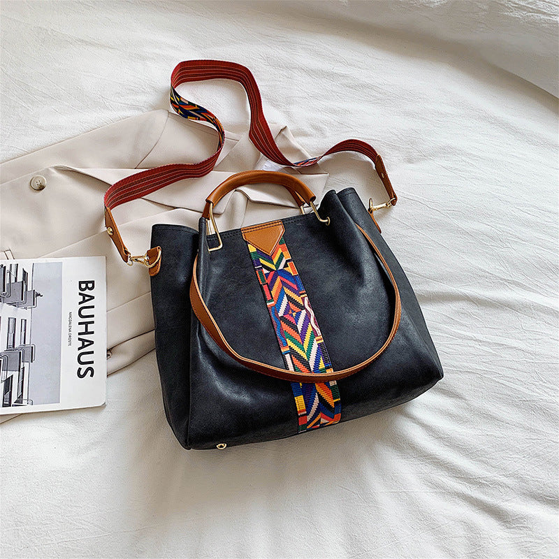 Paziye Colorful Striped Square Crossbody Bag
