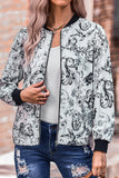 Floral Print Zipper Jacket Coat