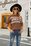 Fall Outfits Apres Ski Letter Knit Pullover Sweaters