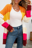 Fall Outfits Colorblock Open Front Knitting Cardigan