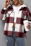 Winter Outfits Plaid Turn Down Neck Button Down Shacket Jacket Women