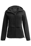 Plain Open Zipper Pockets Winter Outfits Hooded Outdoor Jackets