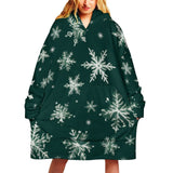 Oversized Wearable Blanket Christmas Print Hoodie With Pocket