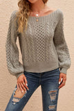 Off Shoulder Cable Knit Sweaters
