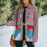 Aztec Denim Jacket Shacket Women