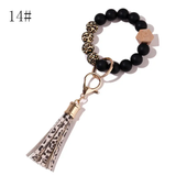 Paziye Bangle Keychain | Silicone Wristlet Key Ring | Bead Bracelet