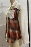 Winter Outfits Plaid Patchwork Button Up Shacket