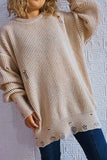 Plain Ripped Pullover Winter Outfits Sweater