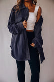 Turn Down Collar Single-breasted Wollen Coat