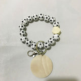 Wooden Bead Bracelet Keychain