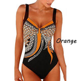 Summer Retro One Piece Swimsuits Closed Bodysuit Swimwear