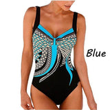 Summer Retro One Piece Swimsuits Closed Bodysuit Swimwear