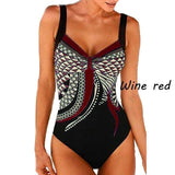 Summer Retro One Piece Swimsuits Closed Bodysuit Swimwear