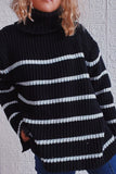 Turtleneck Stripes Knitting Winter Outfits Pullover Sweater