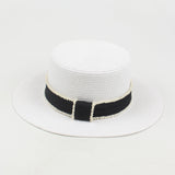 Paziye Flat Brim Straw Hat