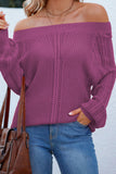 One Shoulder Autumn Outfits Hollow Puff Sleeve Sweater