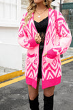 Winter Outfits Open Front Knitting Pockets Cardigan