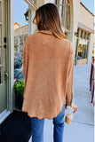 Plain Waffle Knit Open Button Pockets Winter Outfits Shirts