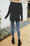 Plain Hollow Out Long Sleeve Sweater