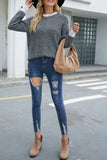 Wave Striped Two Tone Pullover Knit Sweaters