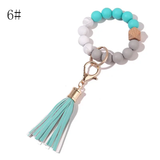 Paziye Bangle Keychain | Silicone Wristlet Key Ring | Bead Bracelet