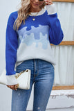 Gradient Color Block Pullover Sweaters