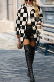 Checked Plaid Fluffy Winter Outfits Coat