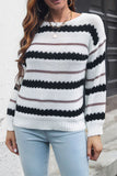 Winter Outfits Color Block Striped Pullover Sweaters