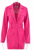 Plain Lapel Collar Open Pockets Winter Outfits Jacket