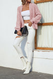 Cable Knit Front Open Hood Cardigan