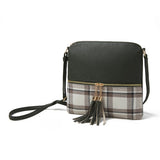Paziye Plaid Fringed Crossbody Bag