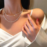 Popular Sparkling Necklace For Women Clavicle Chain Choker Silver Color Fashion Jewelry Wedding Party Birthday Gift