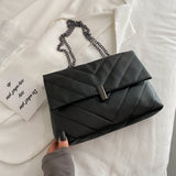 Minimalist Chevron Chain Tote Bag  Women Crossbody Bags