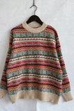 Vintage Stripes Knitting Winter Outfits  Pullover Sweater