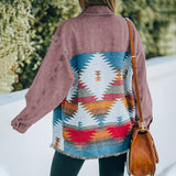 Aztec Denim Jacket Shacket Women