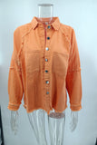 Winter Outfits Candy Color Button Pockets Raw Trim Denim Jackets