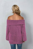 Plain Off Shoulder Hairy Knit Sweaters