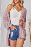 Plain Open Button Loose Knit Cardigans